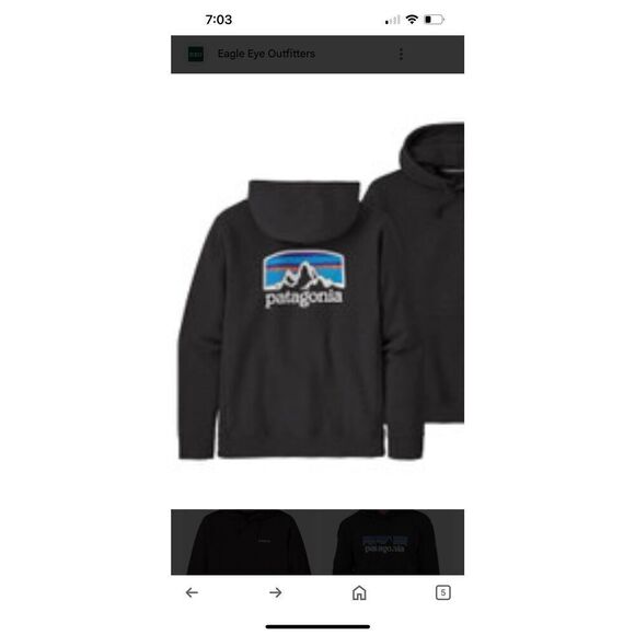 Patagonia Black Logo Uprisal Hoody Medium - Picture 2 of 5